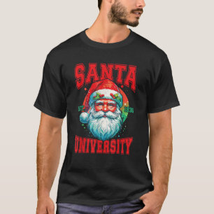 Vintage North Pole University Merry Christmas Sant T-Shirt