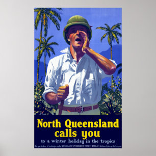 Vintage North Queensland Australia Travel Poster
