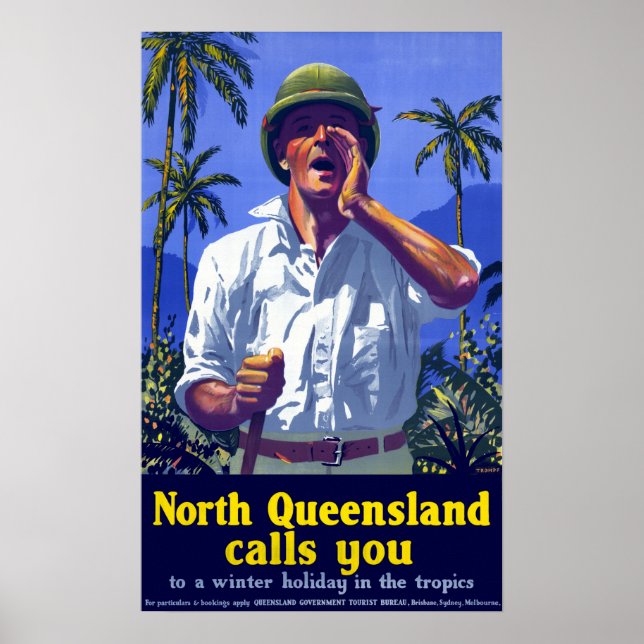 Vintage North Queensland Australia Travel Poster (Front)