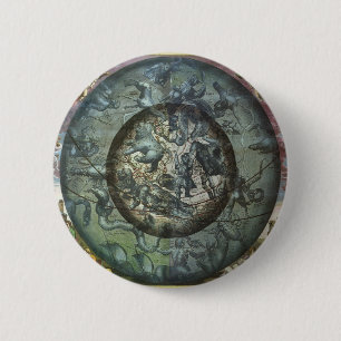 Vintage Northern Constellation Celestial Astronomy 6 Cm Round Badge