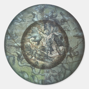 Vintage Northern Constellation Celestial Astronomy Classic Round Sticker