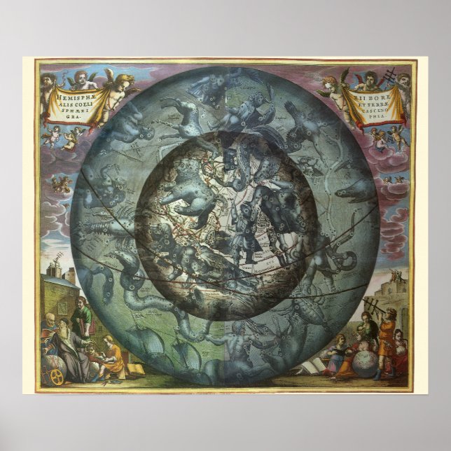 Vintage Northern Constellation Celestial Astronomy Poster (Front)