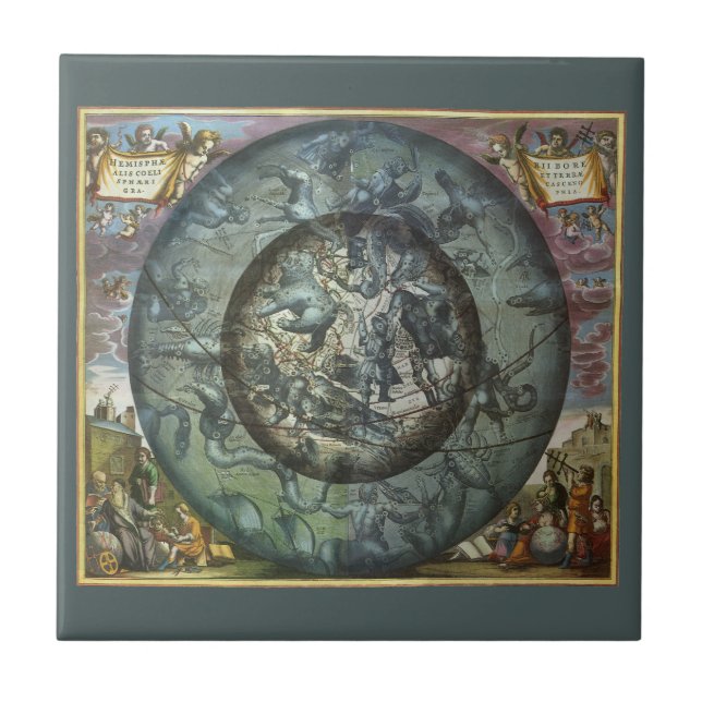 Vintage Northern Constellation Celestial Astronomy Tile (Front)