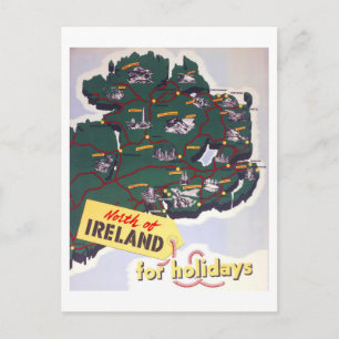 Vintage Northern Ireland Travel Poster Postcard