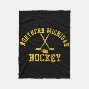 Vintage Northern Michigan Hockey Fleece Blanket