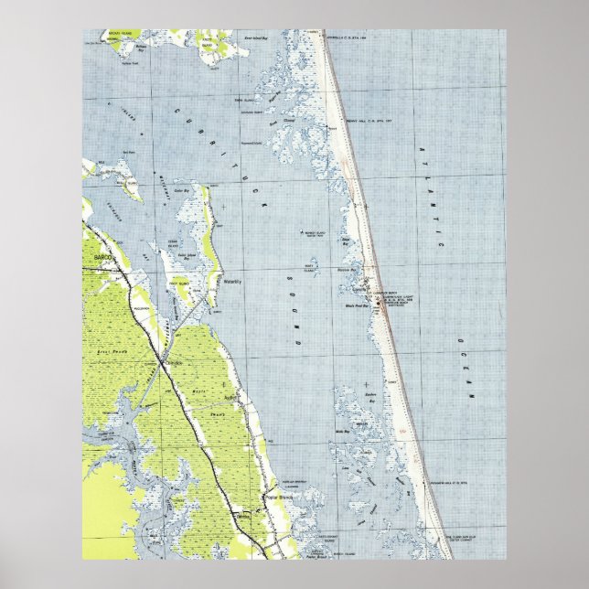 Vintage Northern Outer Banks Map (1940) Poster (Front)