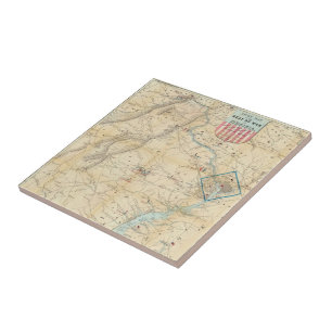 Vintage Northern Virginia Civil War Map (1862) Tile