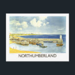 Vintage Northumberland Travel Poster Postcard<br><div class="desc">This is a reproduction of a vintage travel poster for Northumberland.</div>