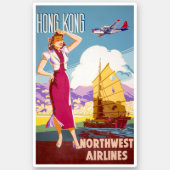 Vintage Northwest Airlines Advertising Poster (Front)