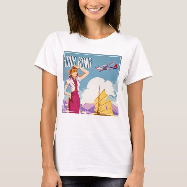 Vintage Northwest Airlines Advertising Poster T-Shirt (Front)