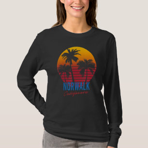 Vintage Norwalk California Palm Trees Sunset CA Re T-Shirt