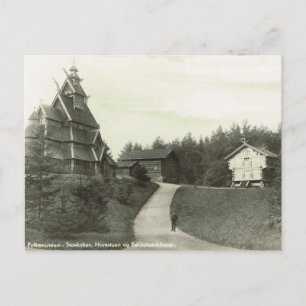 Vintage Norway, Norwegian Folkmuseum, Stave Church Postcard