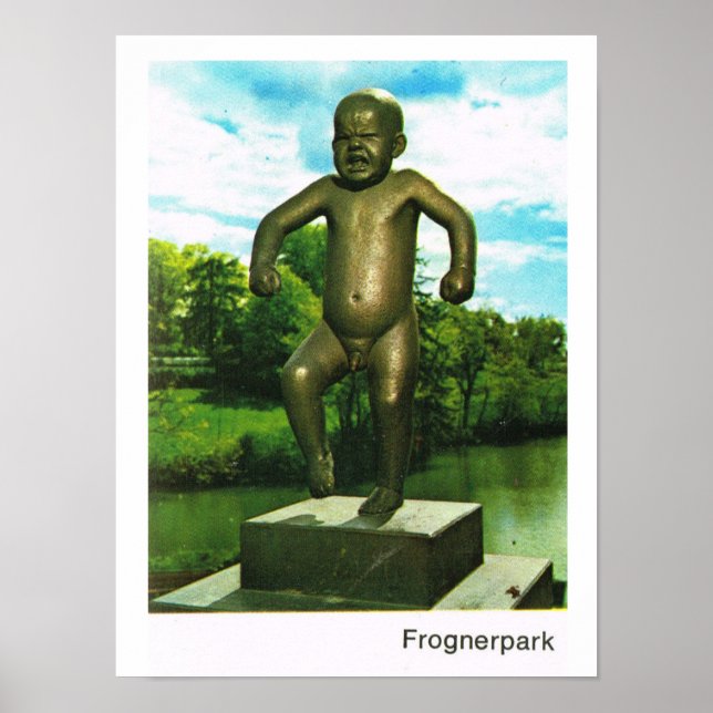 Vintage Norway,  Oslo, Frogner Sculpture Park Poster (Front)