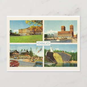 Vintage Norway, Oslo, multiview Postcard