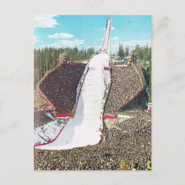 Vintage Norway,  Oslo, Olympic Stadium Postcard (Front)