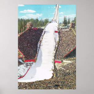 Vintage Norway,  Oslo Olympic Stadium, Ski jump Poster