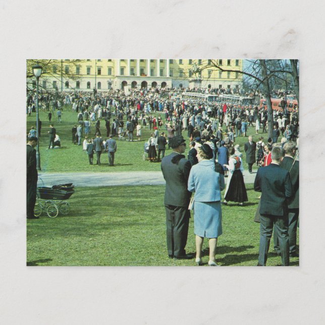 Vintage Norway,  Oslo, Palace gardens Postcard (Front)