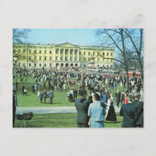 Vintage Norway, Oslo, Palace gardens Postcard