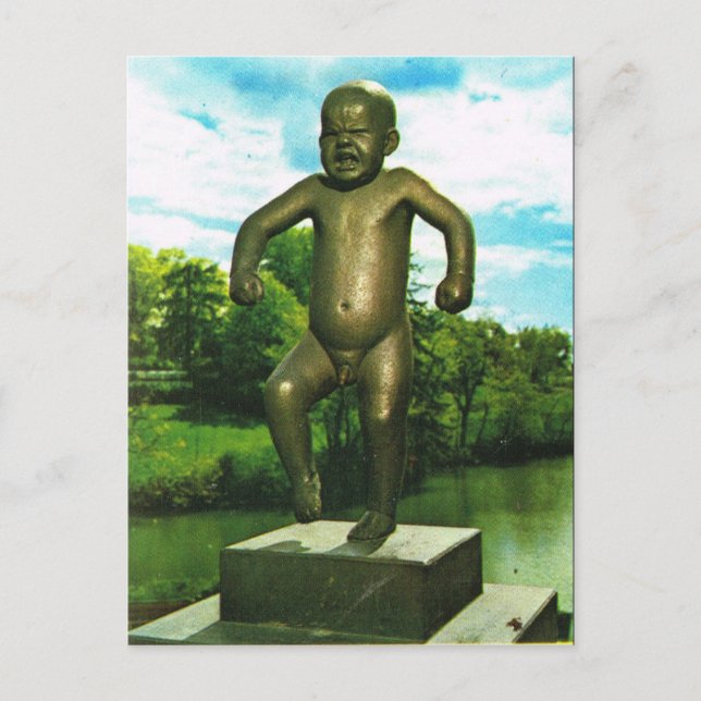 Vintage Norway,  Oslo, Sculpture Park Postcard (Front)