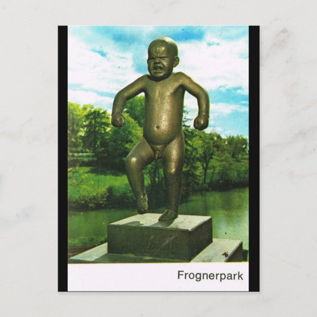 Vintage Norway,  Oslo, Sculpture Park Postcard (Front)