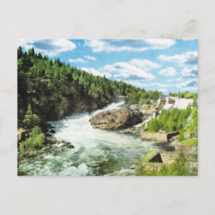 Vintage Norway, Salmon leap Postcard