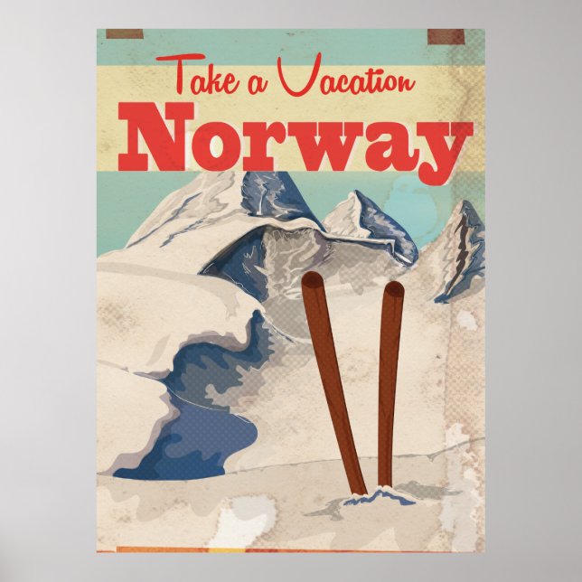 Vintage Norway Travel Poster (Front)