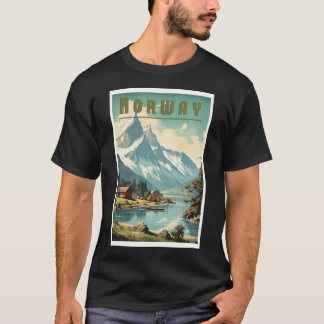Vintage Norway Travel Poster - Fascinating Design  T-Shirt