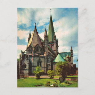 Vintage Norway, Trondheim Cathedral Postcard