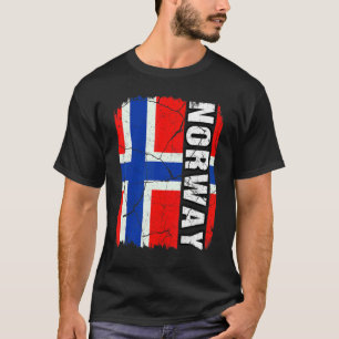 Vintage Norwegian Flag Norway Pride Roots Heritage T-Shirt