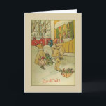Vintage Norwegian God Jul Christmas Greeting Card<br><div class="desc">Retro / Vintage Norwegian Christmas greeting card.  Adorable children bearing gifts and making their Christmas visit!  God Jul!  Merry Christmas!</div>