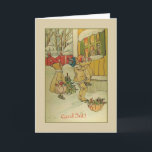 Vintage Norwegian God Jul Christmas Greeting Card<br><div class="desc">Retro / Vintage Norwegian Christmas greeting card.  Adorable children bearing gifts and making their Christmas visit!  God Jul!  Merry Christmas!</div>