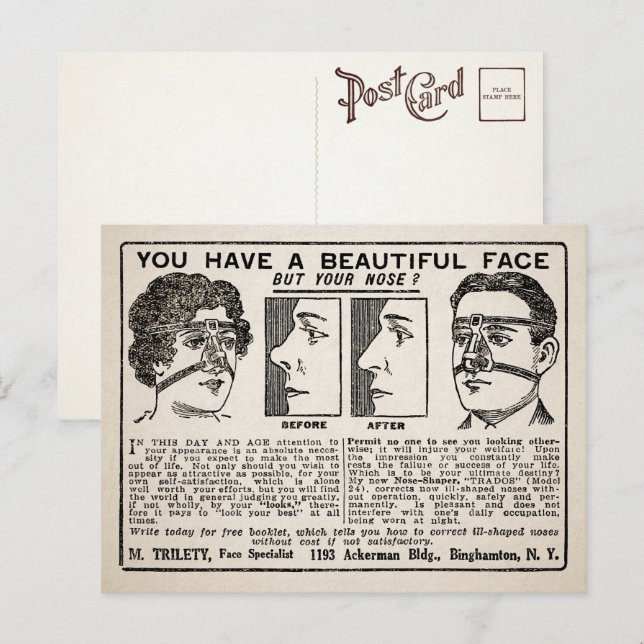 Vintage Nose Advertisement Postcard  (Front/Back)