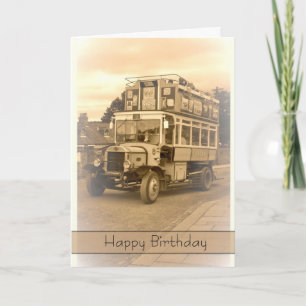 Vintage, Nostalgia, Retro Birthday Card - Old Bus