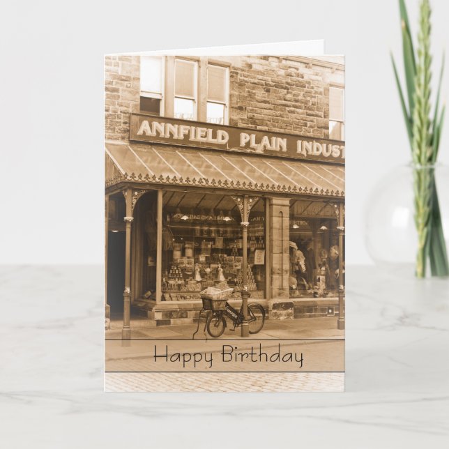 Vintage, Nostalgia, Retro Birthday Card - Old Shop (Front)