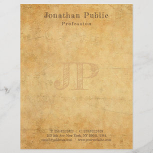 Vintage Nostalgic Handwriting Monogram Template Custom Letterhead