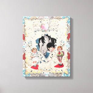 Vintage Nostalgic Valentine Card Canvas Print