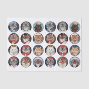 Vintage (Not AI) Cat Illustrations by GL Barnes  Tissue Paper