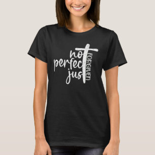 Vintage Not Perfect Just Forgiven Cross Christian T-Shirt
