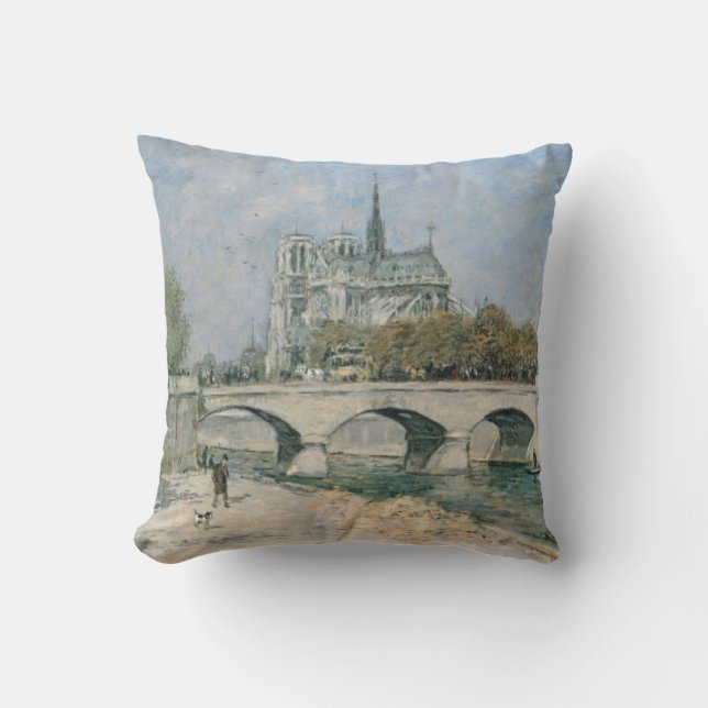 Vintage Notre Dame de Paris Cushion (Front)