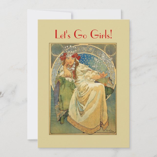 Vintage Nouveau Bachelorette Party Invitation (Front)