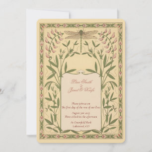 Vintage Nouveau Dragonfly Wedding Invitations