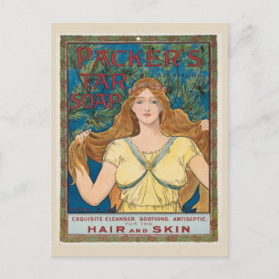 Vintage Nouveau Hair Product Soap Postcard