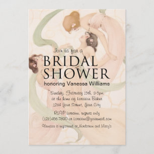 Vintage Nouveau Mayflies Bridal Shower Invitation