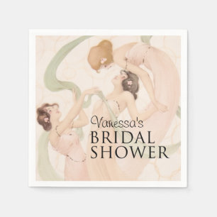 Vintage Nouveau Mayflies Bridal Shower Napkin