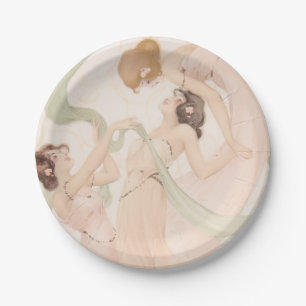 Vintage Nouveau Mayflies Bridal Shower Paper Plate