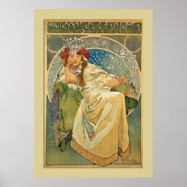 Vintage Nouveau Mucha Princess Poster (Front)