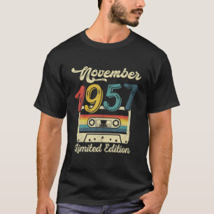 Vintage November 1957 Cassette 64Th Birthday Decor T-Shirt