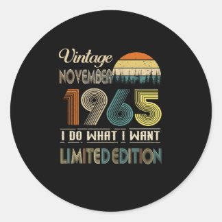 Vintage November 1965 What I Want Limited Edition Classic Round Sticker