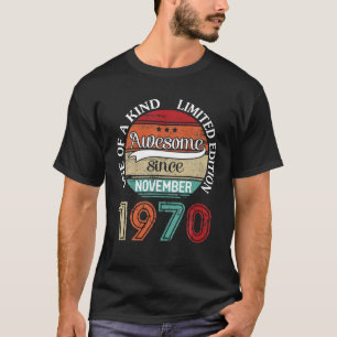 Vintage November 1970 50 Years Of Being Awesome Qu T-Shirt