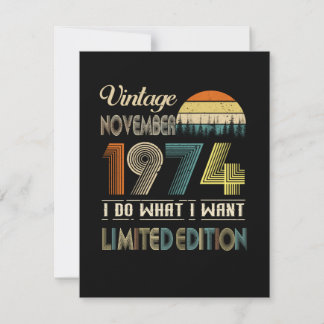 Vintage November 1974 What I Want Limited Edition Invitation